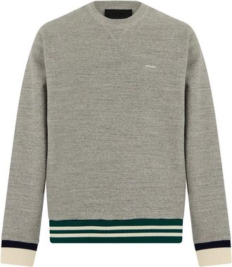 Prada Cotton Fleece Sweatshirt - Heren - Sweatshirts - Grijs - L - Katoen - Hoodies & sweatvesten