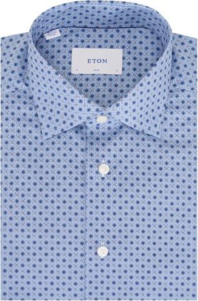 Eton Overhemd met bloemenprint - Blauw