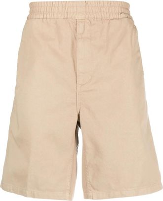 Carhartt Work in Progress Zand Katoenen Knielange Shorts met Logo - Heren - Korte Broeken - Beige - XS - Katoen - Korte Broeken