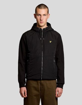 Lyle & Scott Lyle And Scott Mens Half Raglan Sleeve Panneled Hoodie - Black - Size: 44