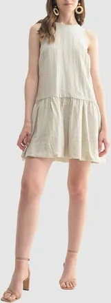 Lush Flounce Shift Dress in Bone at Nordstrom Rack, Size Medium