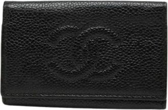 Chanel Pre-owned Wallets, female, Black, Size: ONE SIZE Pre-owned Fabric Key Holder