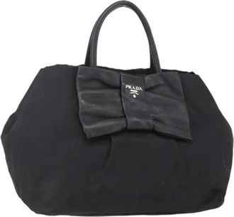 Prada Pre-owned Handbags, female, Black, Size: ONE SIZE Pre-owned Vintage Nylon Handbag