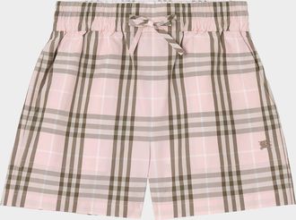 Burberry Evelyn Check Cotton Shorts