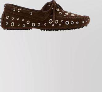 Gimaguas suede car loafers eyelet detailing