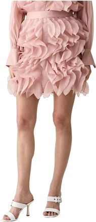 Karl Lagerfeld Rokken, Dames, Roze, XS, Polyester, Gerimpelde Minirok