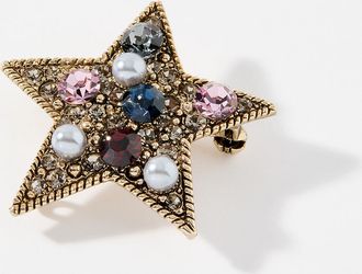 Le 31 Mens Rhinestone star brooch