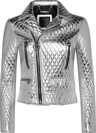 Philipp Plein Leather Biker Statement