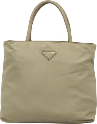 Prada Tessuto Beige Nylon Tote Bag (Pre-Owned)