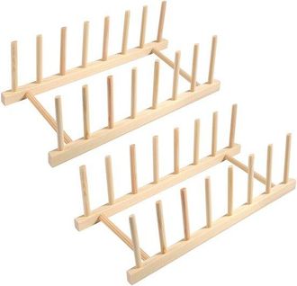 OEM Juego De Soportes De Madera Para Platos - Madera De Pino Sostenible - 2 Piezas