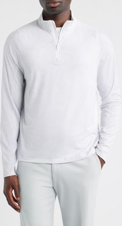 Johnnie-O Viktor Waffle Camo Print Quarter Zip Pullover in White at Nordstrom, Size Xx-Large