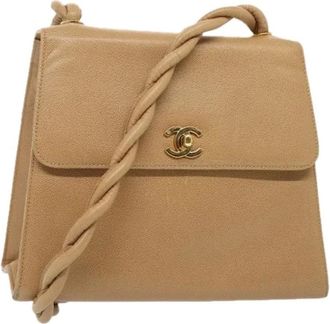 Chanel Pre-owned Handbags, female, Beige, Size: ONE SIZE Pre-owned Vintage Shoulder Bag