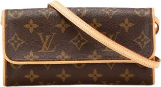 Louis Vuitton Pre-owned Cross Body Bags, female, Brown, Size: ONE SIZE Pre-owned Pochette Twin PM Monogram Shoulder Bag