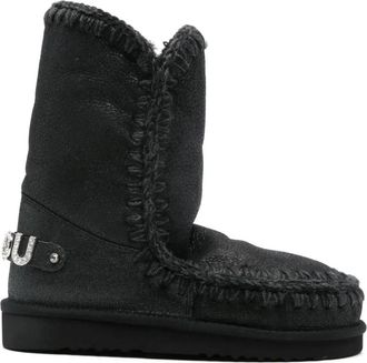 Mou Schoenen, Dames, Zwart, 39 EU, Leer, Eskimo 24 Enkellaarsjes