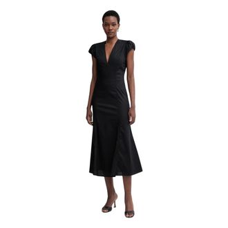 Twinset Vestido de Verano de Algod&oacute;n con Elastano - Dresses - Mujer - Negro - S