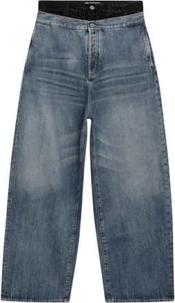 The Attico Double-waist Wide-leg Jeans - Dames - Loose Fit Jeans - Blauw - W26 - Katoen - Jeans