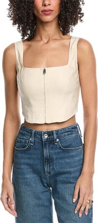 SIMKHAI Simkhai Anderson Linen-Blend Bustier Top