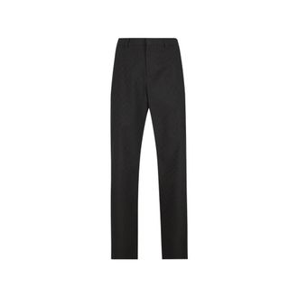 Gucci GG Wool Pants - Heren - Slim Fit Broeken - Zwart - M - Katoen - Broeken