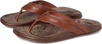 Olukai Hiapo Mens Sandals Rum/Dark Wood : 7 D - Medium, Leather