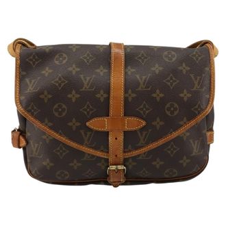 Louis Vuitton Saumur Monogram Canvas Brown Canvas Handbag (Pre-Owned)