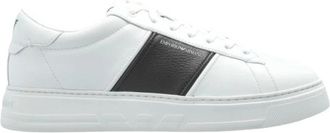 Emporio Armani Witte Mesh Sneakers met Contrasterende Band - Heren - Sneakers - Wit - 41 EU - Leer - Schoenen