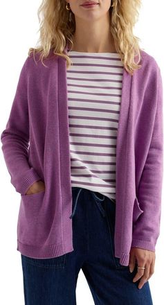 Seasalt Cornwall Riverboat Organic Cotton Cardigan in Orchid at Nordstrom, Size 14 Us