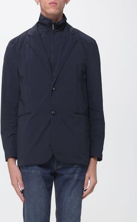 Emporio Armani Single-Breasted Polyamide Blazer with Notch Lapels and Welt Pockets