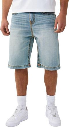 True Religion Vinny Super T Flap Denim Shorts in Shatttered Medium Wash at Nordstrom, Size 29