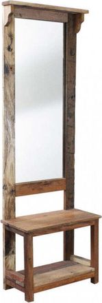 No Brand Mobile da ingresso in legno con specchio ripiani e appendiabiti integrati