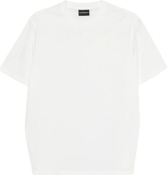 Emporio Armani White Solid Crew Neck T-Shirt