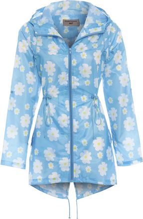 SS7 New Womens Raincoat, Navy, Sizes 12 to 22 (18-20, Blue Daisy)