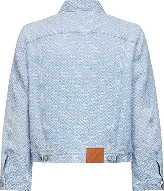 Casablanca Mens Bomber Jacket Light Blue Denim Cotton