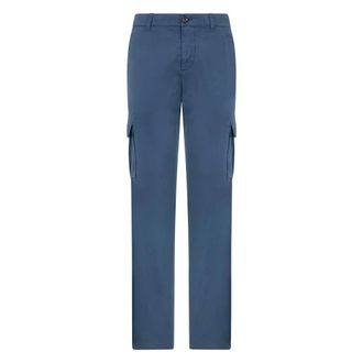 Moorer Straight Trousers, male, Blue, Size: M Jerald-VL1 Cargo Pants