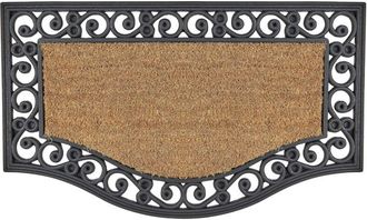 Beliani Felpudo Moderno De Interior 45 X 75 Cm Reverso De Pvc Caucho Antideslizante Fibra De Coco Natural Y Negro Pulag