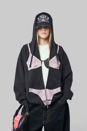 Vaquera Trompe Loeil Zip Hoodie Knit