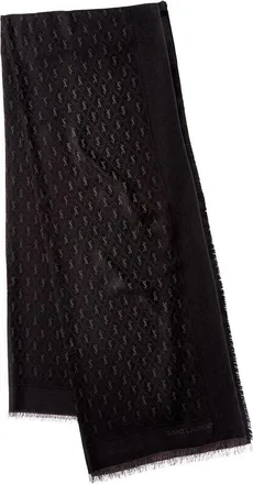 Saint Laurent Cassandre Large Wool & Silk-Blend Scarf