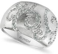 Effy Sterling Silver Diamond Swirl Ring - 0.34 ctw in White at Nordstrom Rack, Size 7