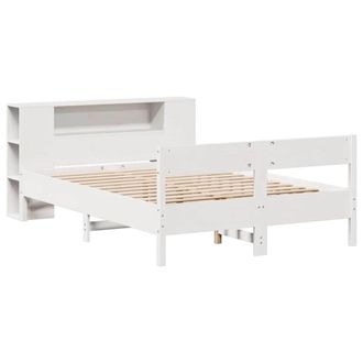 Berkfield Home Decorative Bookcase Bed without Mattress White 160x200cm Solid Wo | Size: 160x200 cm