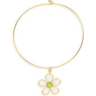 Karine Sultan Bloom Pendant Collar Necklace in Gold/green at Nordstrom