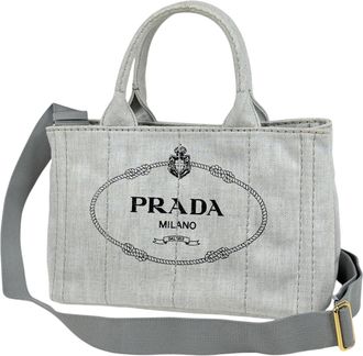 Prada White Denim Tote Bag (Pre-Owned)