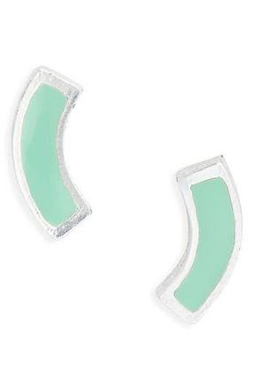Karine Sultan Enamel Stud Earrings in Silver at Nordstrom Rack