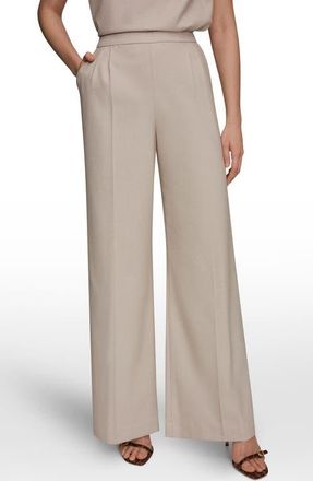 DKNY High Waist Wide Leg Pants in Tuscan Grey at Nordstrom, Size 10