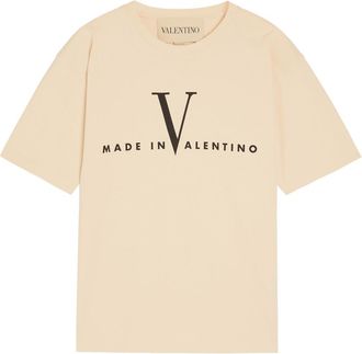 Valentino Garavani Logo-print Cotton T-shirt - Off White - XL