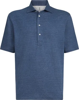 Brunello Cucinelli Jersey polo shirt in Denim at Nordstrom, Size Xxx-Large Eu