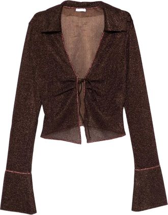 Os&eacute;ree Top con maniche a campana - Marrone