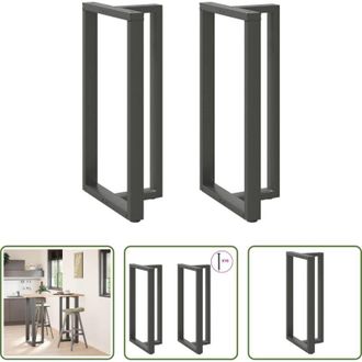 vidaXL Gambe in acciaio - Gambe per tavolo da bar a forma di T 2 pz Antracite 60x35x(110-111) cm Acciaio