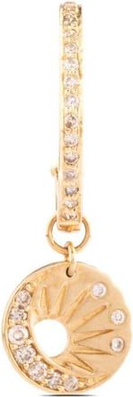 Celine Daoust 14kt yellow gold Little Sun & Moon diamond earring - women - 14kt Gold/White Diamond - One Size