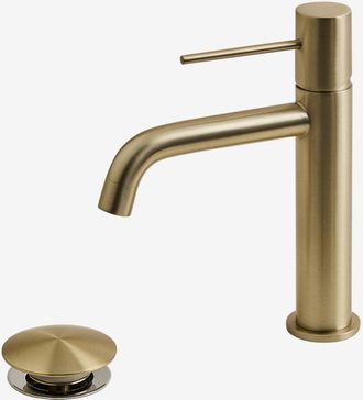 Sklum Set De Grifo De Lavabo En Lat&oacute;n Y V&aacute;lvula De Desag&uuml;e Para Lavabo Tipo Click-clack Orveta Sklum