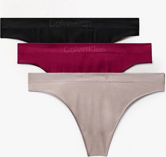 Calvin Klein Womens Calvin Klein Bonded Flex Seamless 3 Pack Thong Multi - Size: 12