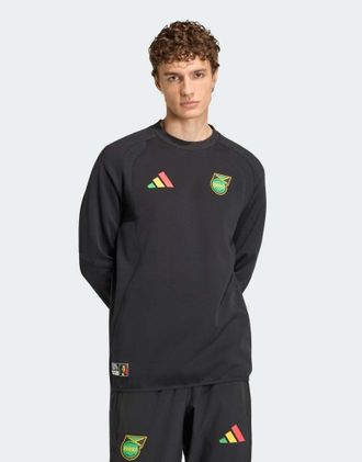 adidas felpa girocollo Jamaica x bob marley tiro tech nera-Nero